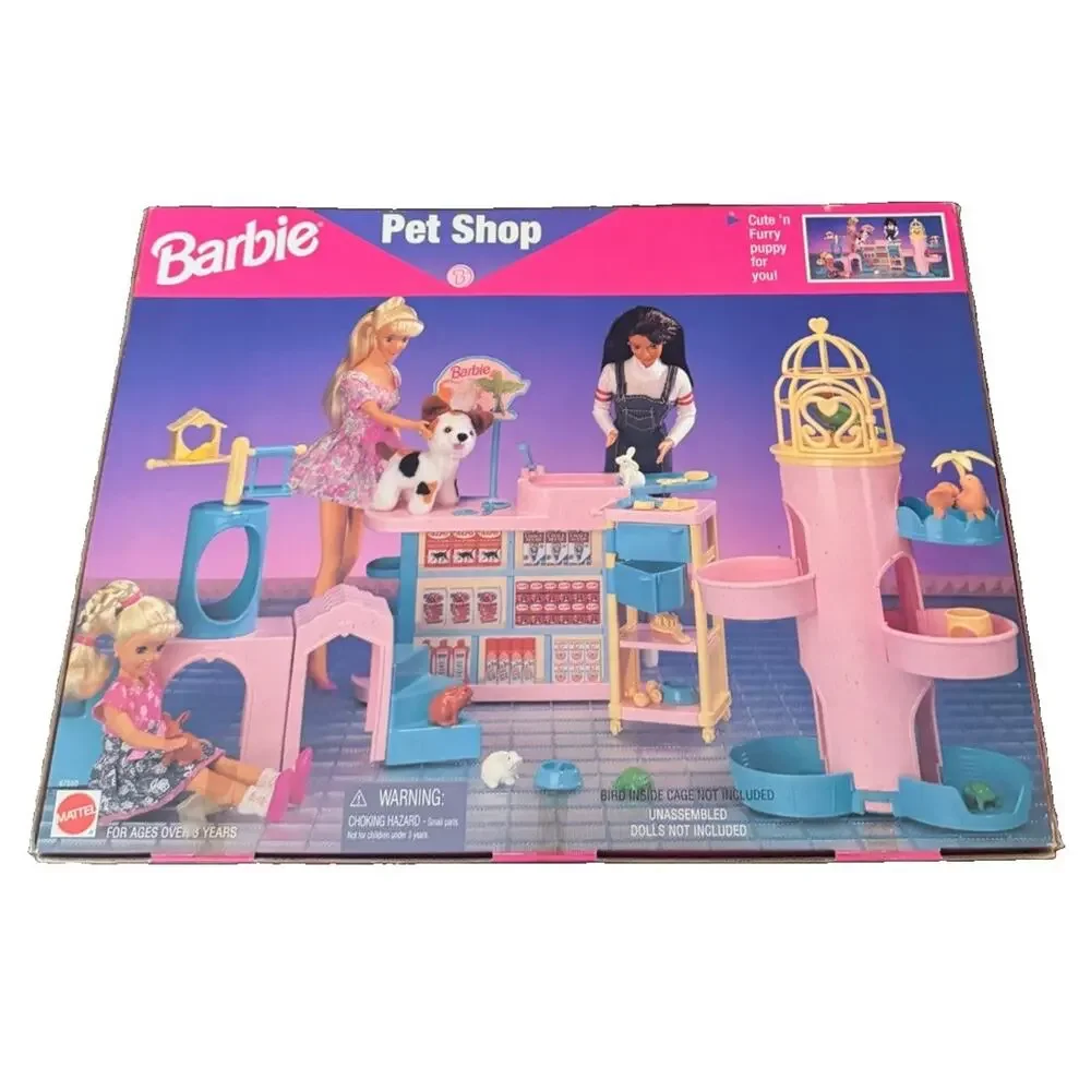 NEW SEALED Box Vintage 1996 Barbie Pet Shop Playset 67550 Mattel Dog 3812/71